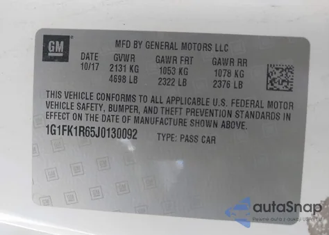 2018 Chevrolet Camaro Zl1 из США, поврежденный, VIN 1G1FK1R65J0130092